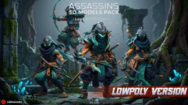 Fantasy Shadow Assassins 🗡️(LowPoly)