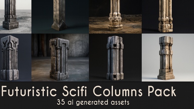 Futuristic Sci-Fi Columns Pack 2