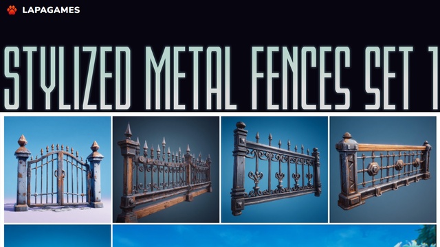 Stylized Metal Fences Set 1