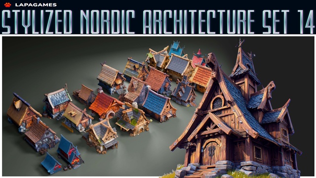 Stylized Nordic Architecture Set 14⛵