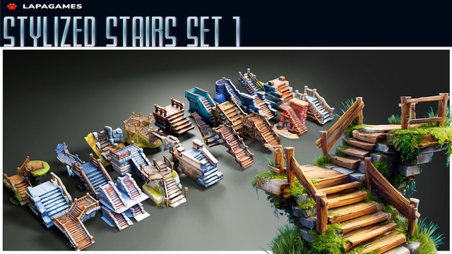 Stylized Stairs Set 1