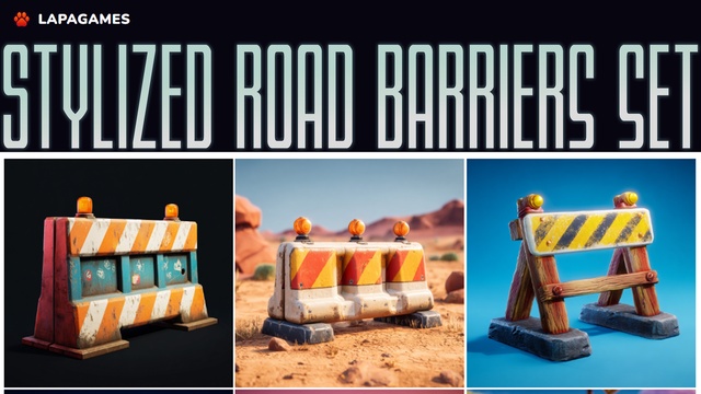 Stylized Road Barriers Set🚧