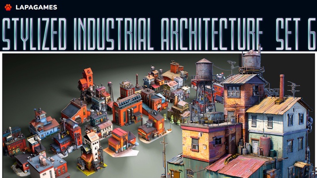 Stylized Industrial Architecture Set 6