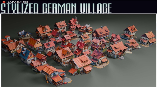 🏘️ Stylized German Village