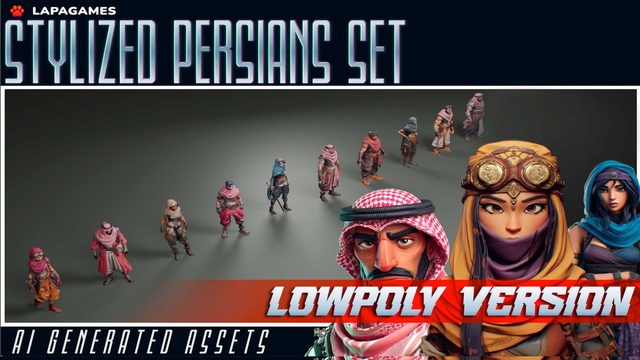Stylized Persians Set (LowPoly)🧕