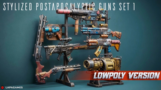 Stylized Postapocalyptic Guns Set 1