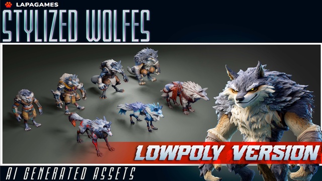 Stylized Wolves (LowPoly)🐺