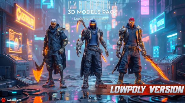 Cyberpunk Blade Enforcers⚔️(LowPoly)