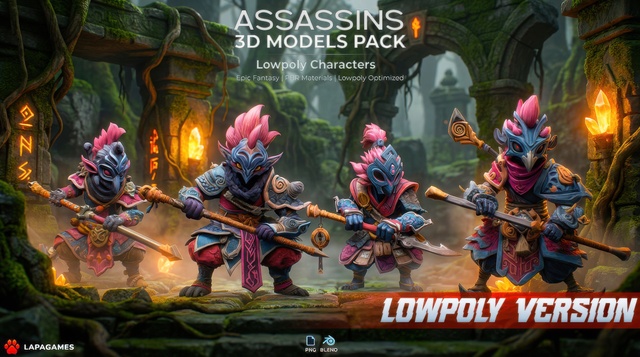 Fantasy Emberfang Assassins 🔥 (LowPoly)