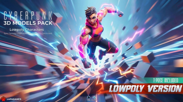 Cyberpunk Brawler Female⚡(LowPoly)