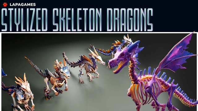 Stylized Skeleton Dragons🐉