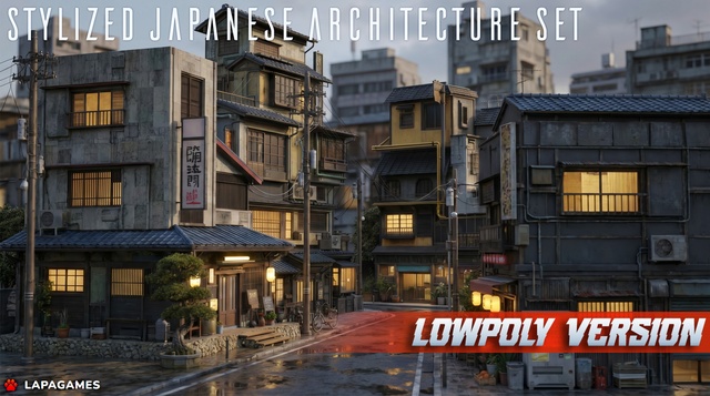 Stylized Japanese Architecture Set