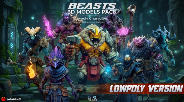 Fantasy Abyss Beasts 🐺 (LowPoly)