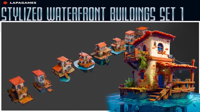 Stylized Waterfront Buildings Set 1🌊