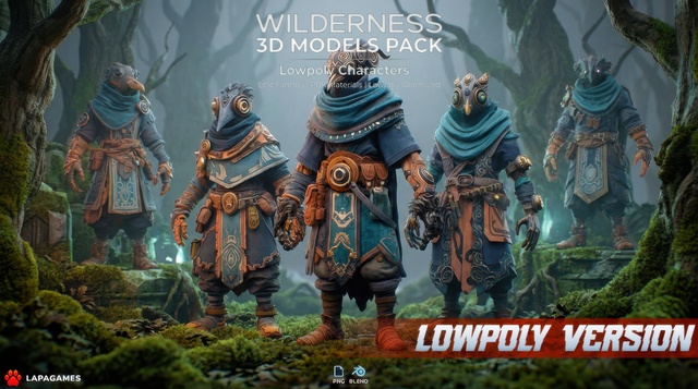 Fantasy Wilderness Wardens 🌲 (LowPoly)