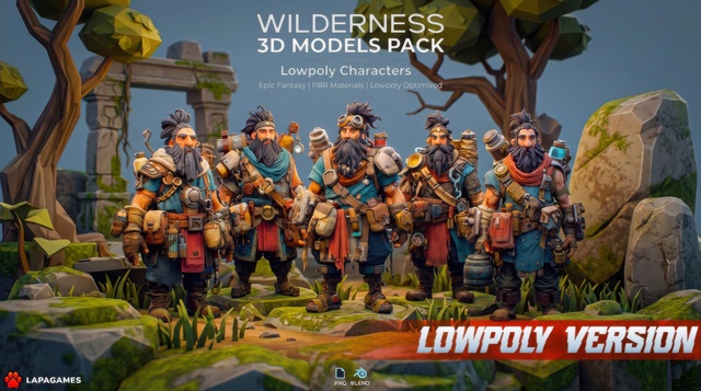 Fantasy Wilderness Adventurers 🧭 (LowPoly)