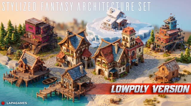 Stylized Fantasy Architecture Set