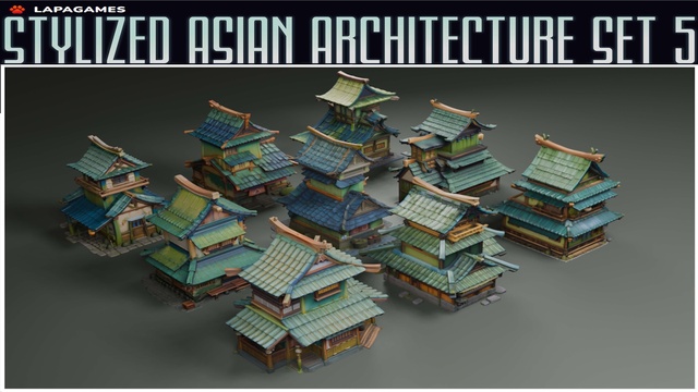 Stylized Asian Architecture Set 5🏯