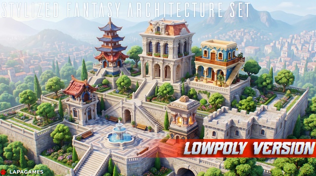 Stylized Fantasy Architecture Set