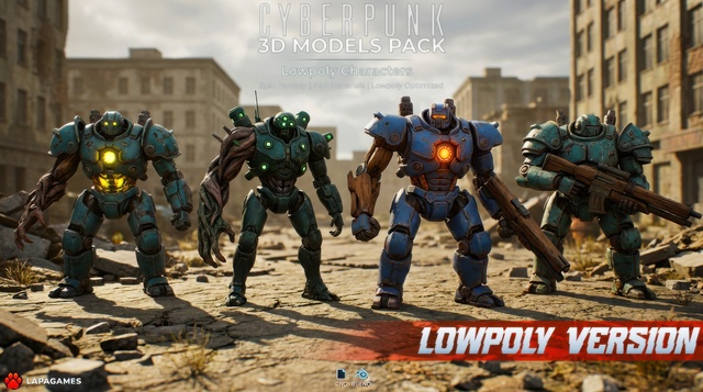 Cyberpunk Infected Mechs🤖(LowPoly)