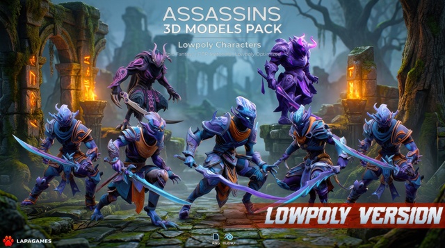 Fantasy Frostblade Assassins ❄️ (LowPoly)