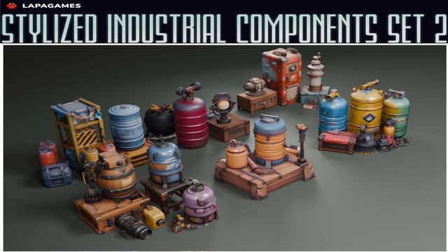 Stylized Industrial Components Set 2🏭