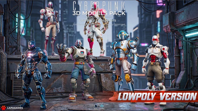 Cyberpunk Combat Androids🤖(LowPoly)