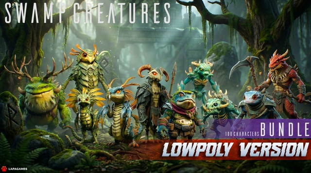 Stylized Swamp Creatures Bundle (100 Characters)🐸🌿