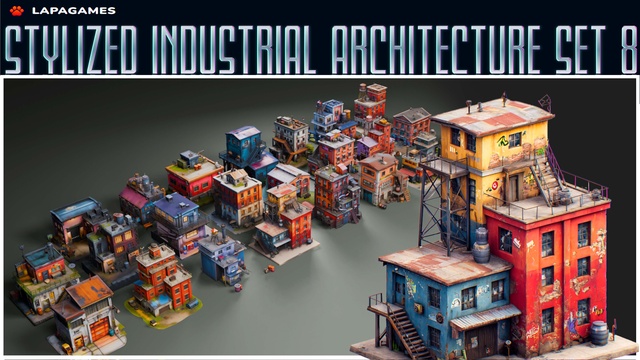 Stylized Industrial Architecture Set 8