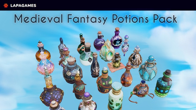 Medieval Fantasy Potions Pack (25 AI Pieces)