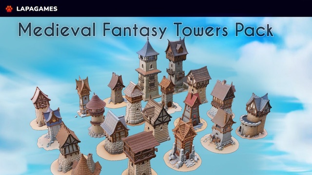 Medieval Fantasy Towers Pack (20 AI Pieces)