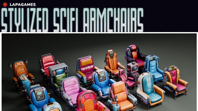 🚀 Stylized Sci-Fi Armchairs