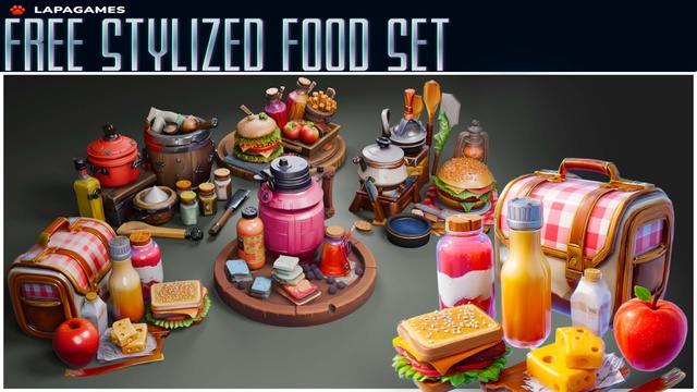 Free Stylized Food Set🍔
