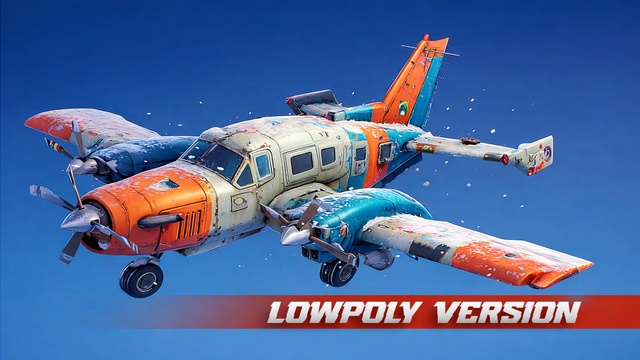 Free Stylized Frozen Lowpoly Airplane✈️❄️