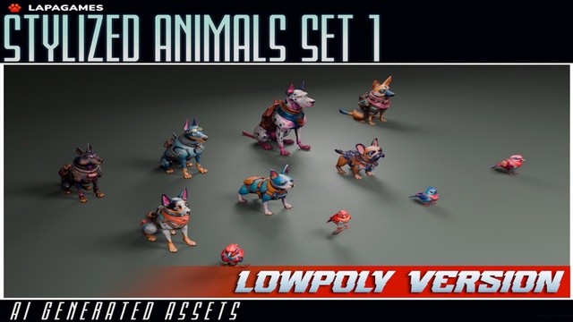 Stylized Animals Set 1 (LowPoly)🐕