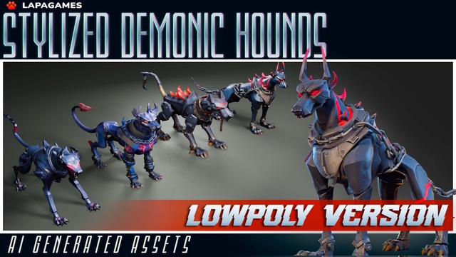 Stylized Demonic Hounds (LowPoly)🐕