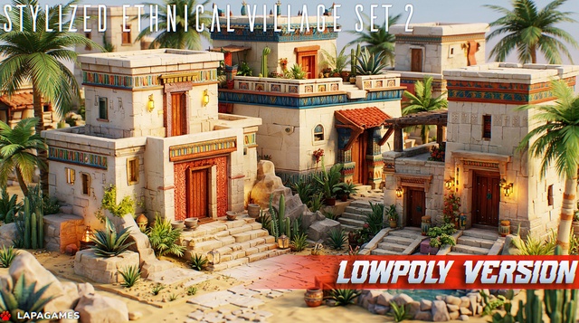 Stylized Ethnic Village Set 2