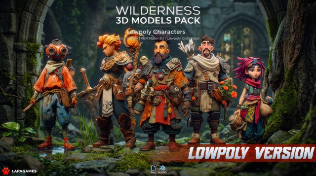 Fantasy Wilderness Civilians 🏕️ (LowPoly)