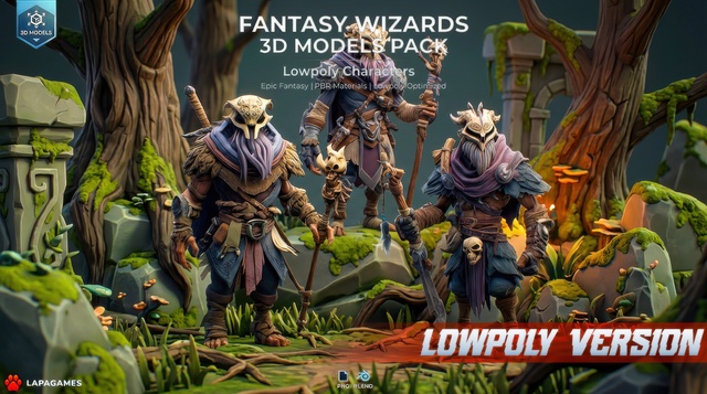 Fantasy Wild Shamans 🧙‍♂️(LowPoly)