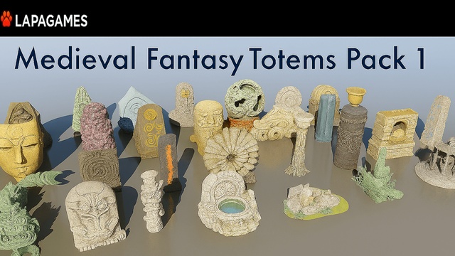 Medieval Fantasy Totems Pack 1 (30 AI Pieces)