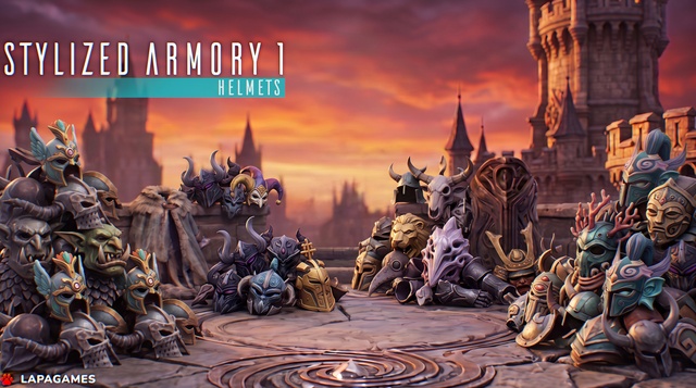 Stylized Armory 1 - helmets