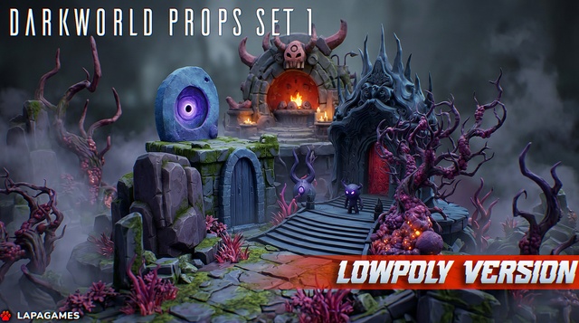 Stylized Darkworld Props Set 1