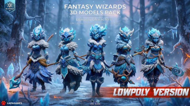 Fantasy Frost Witches ❄️(LowPoly)