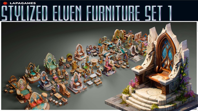 Stylized Elven Furniture Set 1🧝