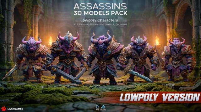Fantasy Horned Assassins 🐐🗡️ (LowPoly)