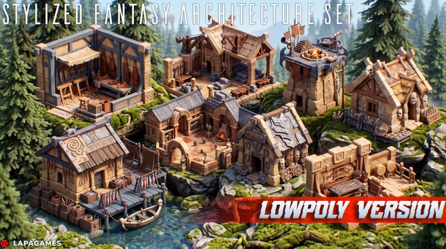 Stylized Fantasy Architecture Set