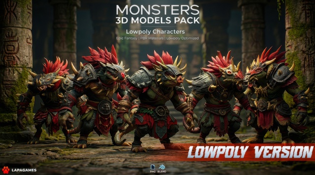 Fantasy Spiked Beast Marauders 🔥(LowPoly)