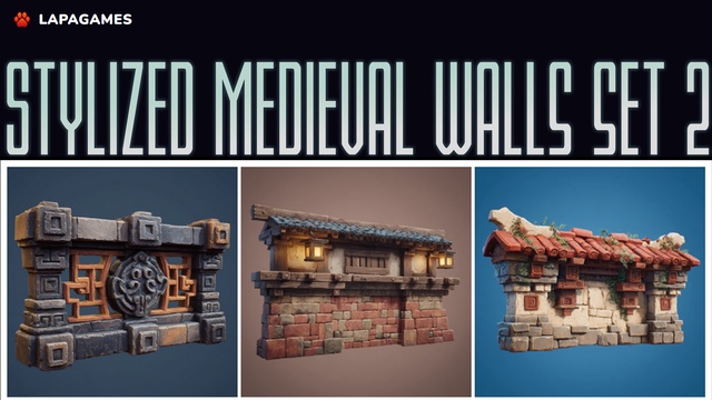 Stylized Medieval Walls Set 2🤺