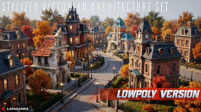 Stylized Victorian Architecture Set