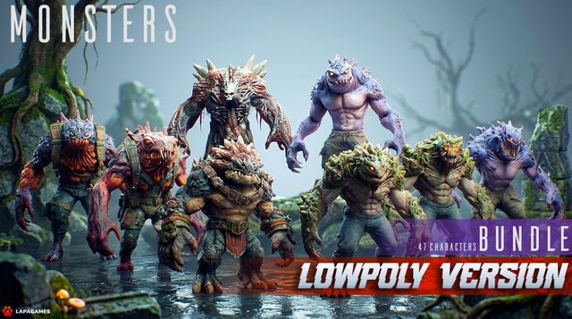 Stylized Monsters Bundle (47 Characters) 👹